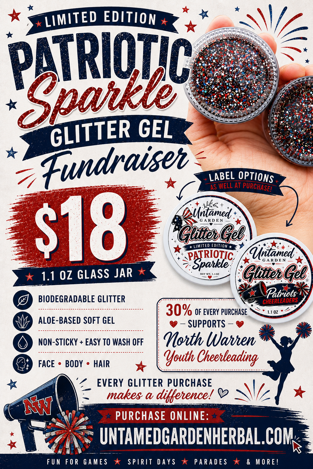 Patriotic Sparkle Glitter Gel