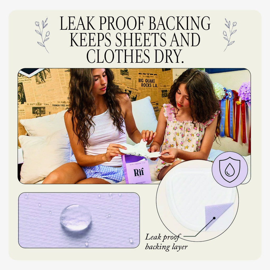 Organic Cotton and Hemp Fiber Menstrual Long / Night Pads with Wings 25% more absorbency